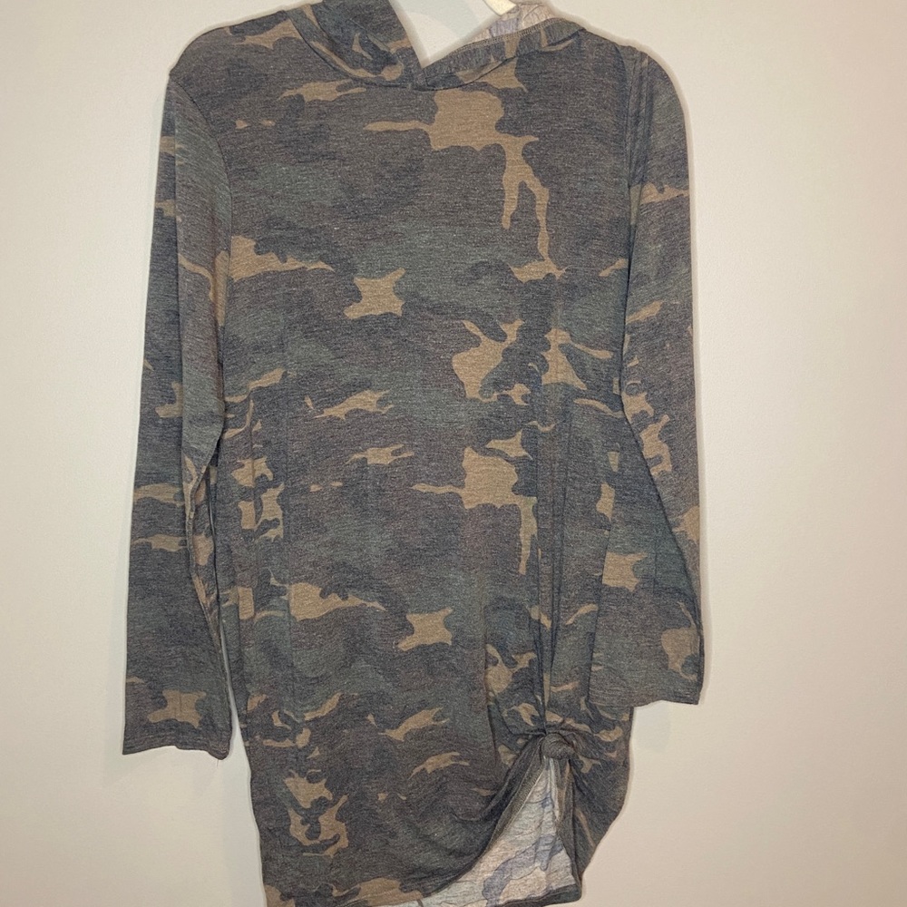 Camo Hooded Casual Dress